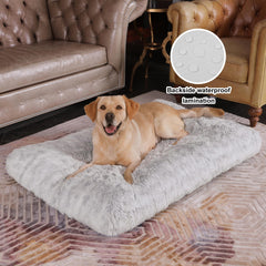 Bedfolks almohadon perro peluche gris ofrece soporte cálido