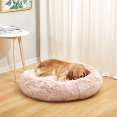 Bedfolks cama dona rosado-tejido-suave-frontal: confort suave para tu mascota