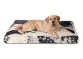 Bedfolks cama para perro con piel de vaca falsa impermeable y tacto suave