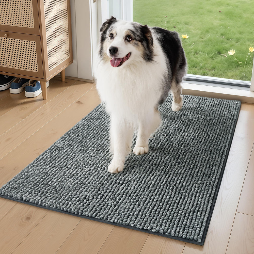 Bedsure alfombra de puerta para perros, patas mojadas, recoge humedad y suciedad.