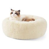 Bedsure cama circular calmante para gatos, vista superior, ideal para descanso relajante.