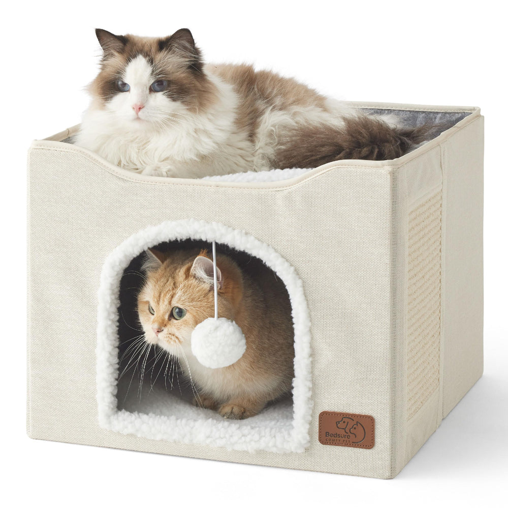 Bedsure cama-cueva para gatos interior general, descanso privado y cómodo.