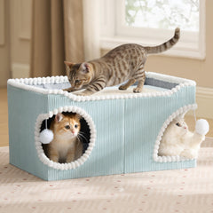 Bedsure cama-gato interior amplia para varios felinos, ideal para dormir juntos.