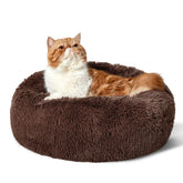 Bedsure cama para gatos circular de 20 pulgadas, refugio acolchado para descanso seguro.