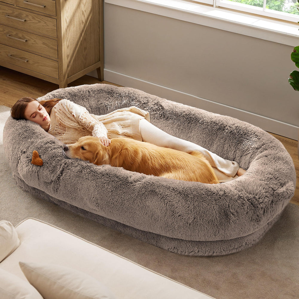 Bedsure cama humana para perro grande 71x44 con espuma ortopédica para descanso cómodo