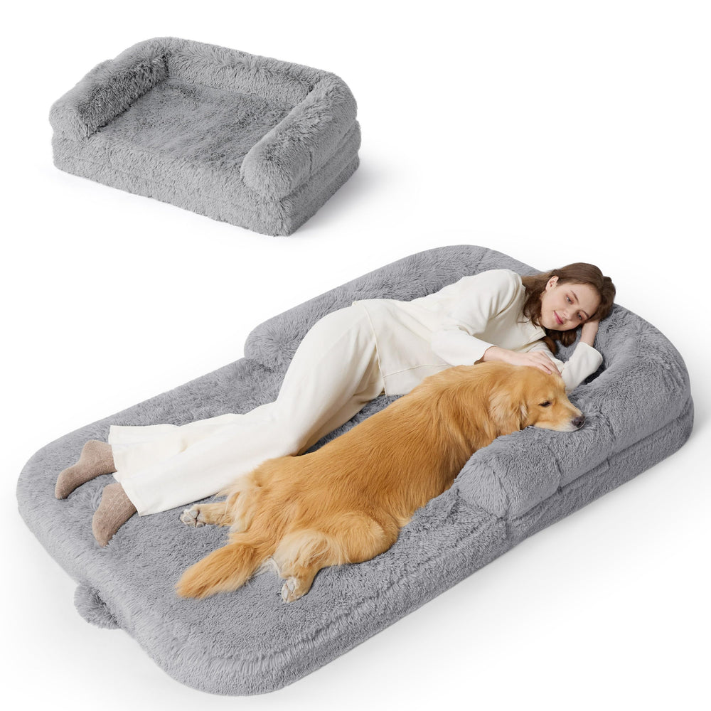 Bedsure cama humano-perro plegable, comodidad portátil para casa o campamento
