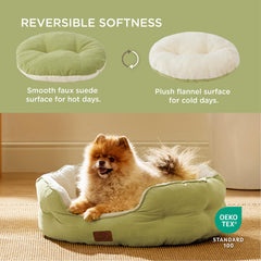 Bedsure cama redonda para mascotas pequeñas, detalle de costuras y comodidad