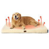 Bedsure cama para perro auto-calentamiento grande ofrece calor constante para noches frías.