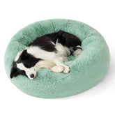 Bedsure cama para perros con forma de dona de 36 pulgadas, descanso cómodo y seguro para noches tranquilas.