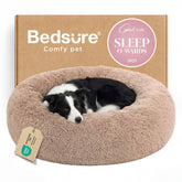 Bedsure cama para perro en forma de rosquilla grande, descanso cómodo.