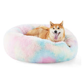 Bedsure cama para perro donut calma mediano con borde elevado para descanso cómodo