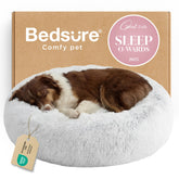 Bedsure cama donut grande para perro, textura suave para descanso calmante.