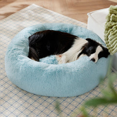 Bedsure cama para perro grande, aro de apoyo para cabeza que favorece la relajación.