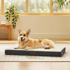 Bedsure cama para perro grande con caja ortopédica, soporte de articulaciones y descanso cómodo.