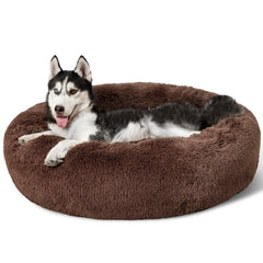 Bedsure cama para perros grandes donut lavable; limpieza rápida.