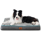 Bedsure cama para perro grande, lavable y gris con funda removible para limpieza fácil.