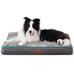 Bedsure cama para perro grande, lavable y gris con funda removible para limpieza fácil.