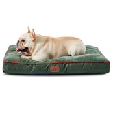 Bedsure cama para perro lavable verde, acabado suave y cómodo.