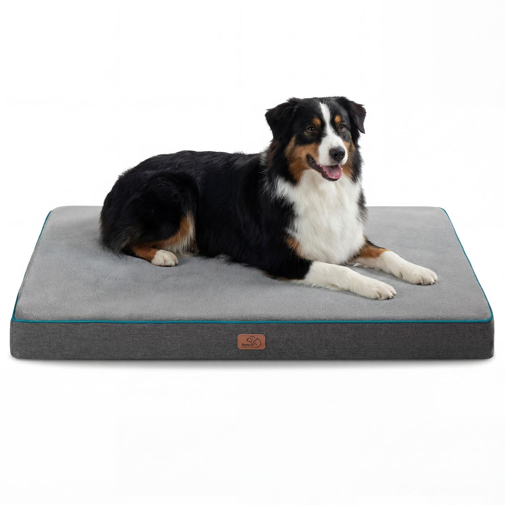 Bedsure cama para perro con espuma de memoria en jaula, soporte cómodo para articulaciones.