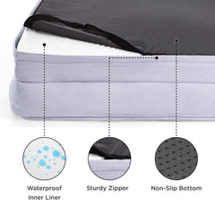 Bedsure funda impermeable que protege la espuma y facilita limpieza rápida.