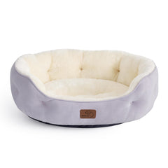 Bedsure cama para perros pequeños redonda con sherpa; descanso suave para mimos