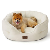 Bedsure cama para perro pequeño con sherpa suave, descanso cálido y cómodo para tu mascota.