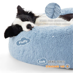 Bedsure cama para perro rosquilla con borde elevado para soporte de cabeza