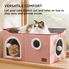 Bedsure casa gato plataforma superior: lugar ideal para siestas elevadas.
