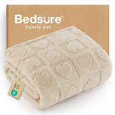 Cobija Bedsure para mascotas, blanca y suave, ideal para perros y gatos pequeños.