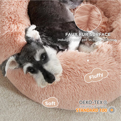 Bedsure donut cama perro pequeño rosa detalle felpudo: textura acogedora para dormir