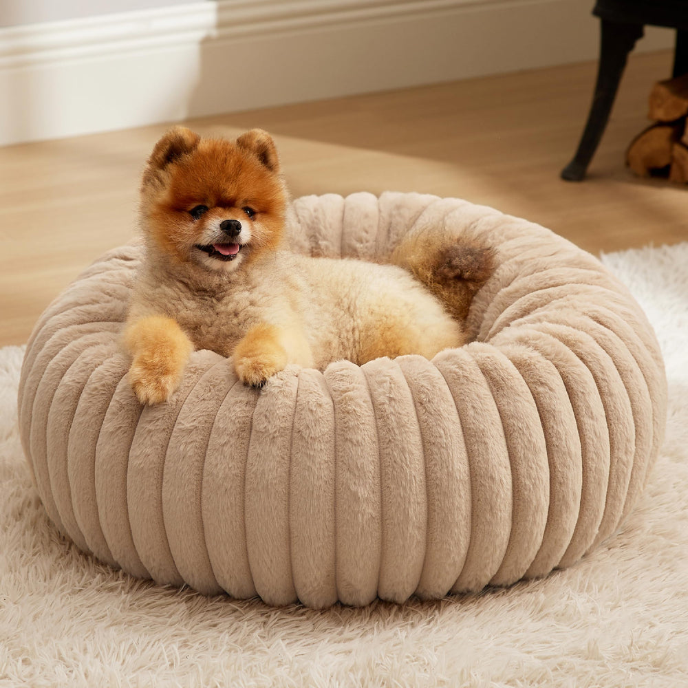 Bedsure Donut para perros pequeños, vista general, refugio cómodo para descansar