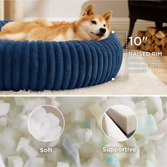 Bedsure Donut Grande Cama para Perro, forro corduroy cálido para el frío
