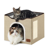 Bedsure cueva interior grande para gato, espacio privado para dormir y mirar por la ventana.