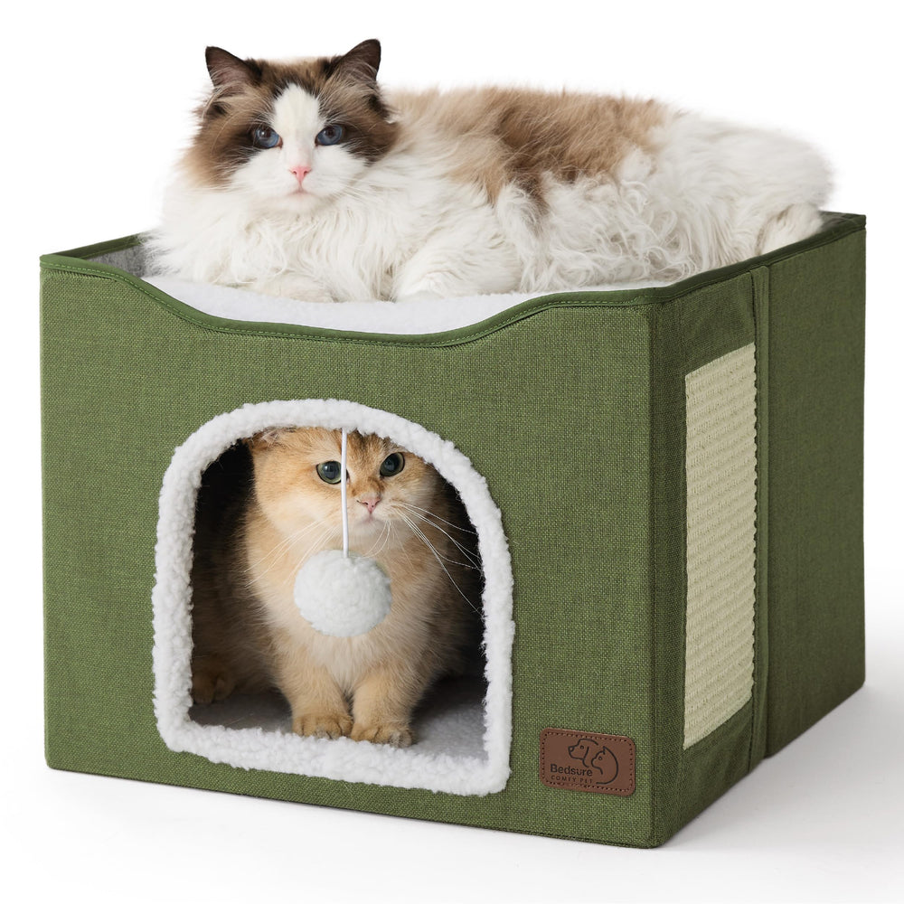 Bedsure cueva de gato verde loden para siestas tranquilas