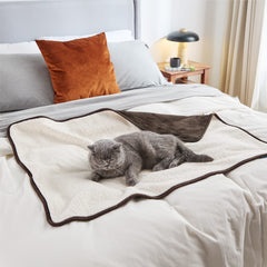 Bedsure manta doble cara sherpa y franela ofrece calor reversible.