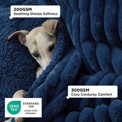 Bedsure manta para perro, pana-sherpa, tacto suave y confort