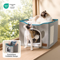 Bedsure MDF casa gato durable, estructura estable para juego seguro.