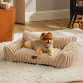 Bedsure sofá: enfoque de tres caras, apoyo de cabeza para gatos y perros pequeños.