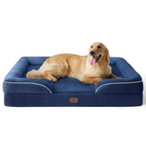 Bedsure XL Plus cama ortopédica para perro grande, vista frontal con soporte