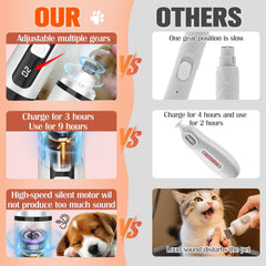 BEIDUONA corta uñas para perros, múltiples velocidades para acabado preciso