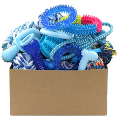 Beiker conjunto de 20 juguetes masticables para cachorros azul, ideal para juego diario