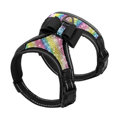 Beirui arnés de perro con cristales en la parte frontal y lazo, ideal para paseos con estilo.