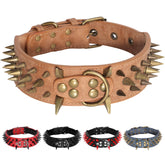 Beirui collar con púas de cuero PU para paseos firmes y visibles
