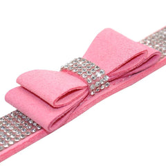 Beirui lazo doble rosa: toque adorable para mascotas en shows.