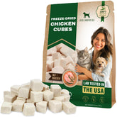 Beloved Pets cubos de pollo congelados: snack proteico ideal para perros y gatos pequeños.