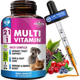 Beloved Pets multivitamínico líquido: botella visible para uso diario posible apoyo a la salud general de tu mascota