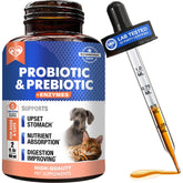 Beloved Pets probióticos y prebióticos, botella vertido, apoyo digestivo suave para perros y gatos