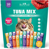 Beloved Pets tubos sabrosos de atún para gatos, ideal para recompensas diarias.