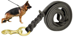 Berry Pet: correa de cuero negro, 4 pies, duradera para caminatas y entrenamiento suave.