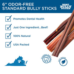 Best Bully Sticks: bastones de 6 pulgadas, duraderos, para perros de razas grandes